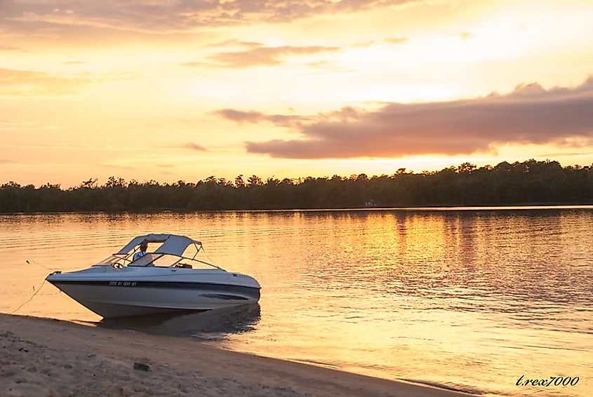 Island sunset on Gravine Island, Alabama.