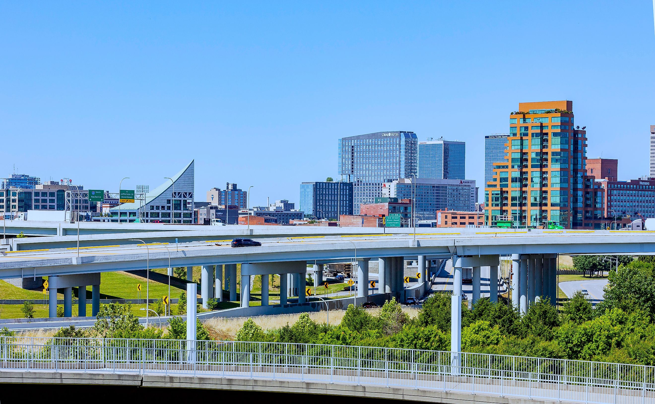 Highway in downtown Louisville, Kentucky.