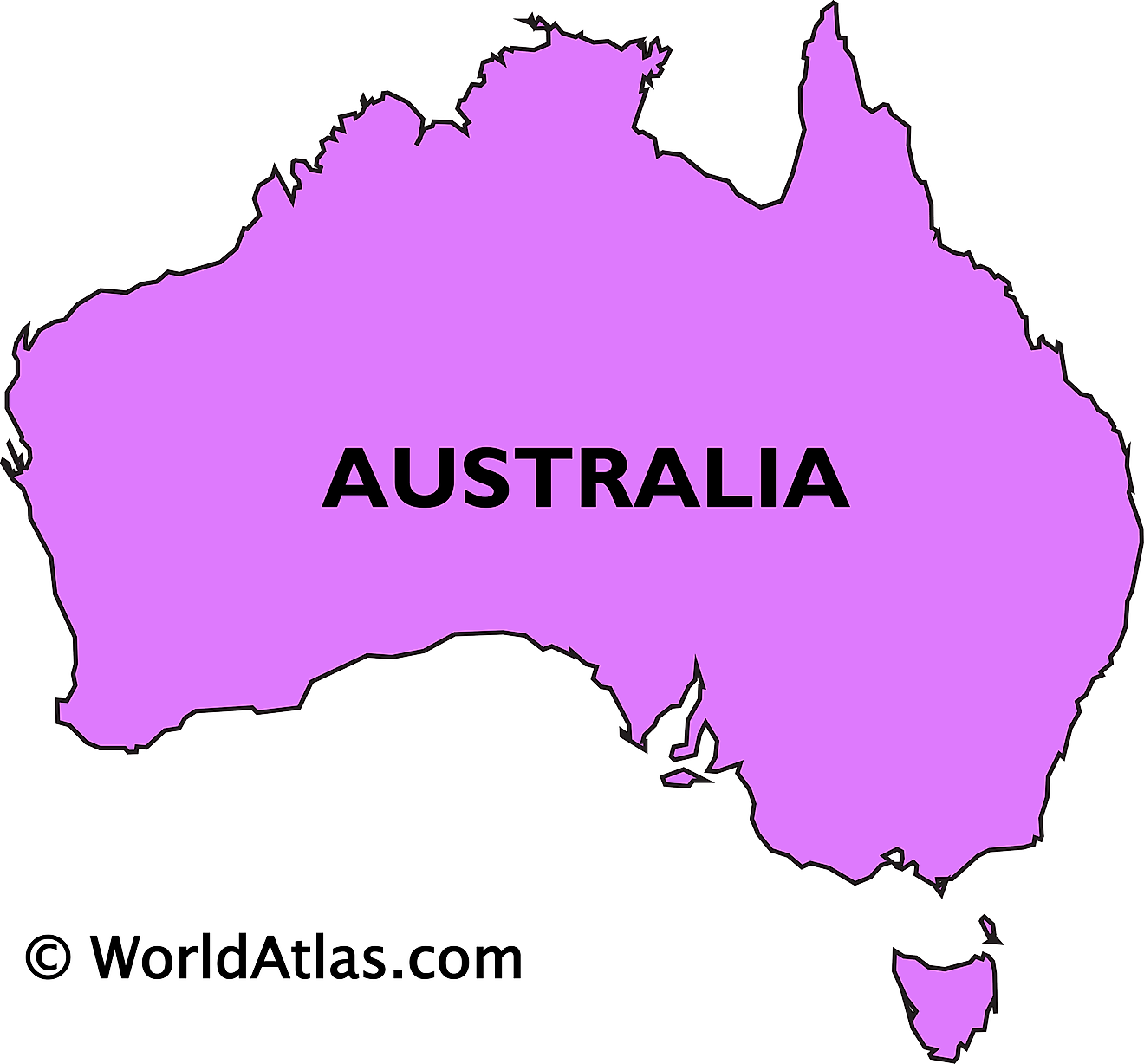 Outline Map of Australia