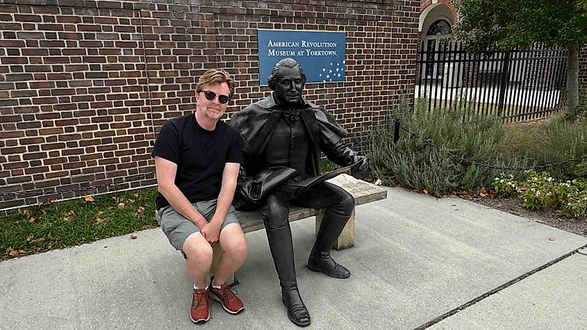 Author Bryan Dearsley and George Washington at the American Revolutionary Museum at Yorktownjpg