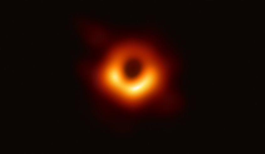 A real picture of a black hole in space