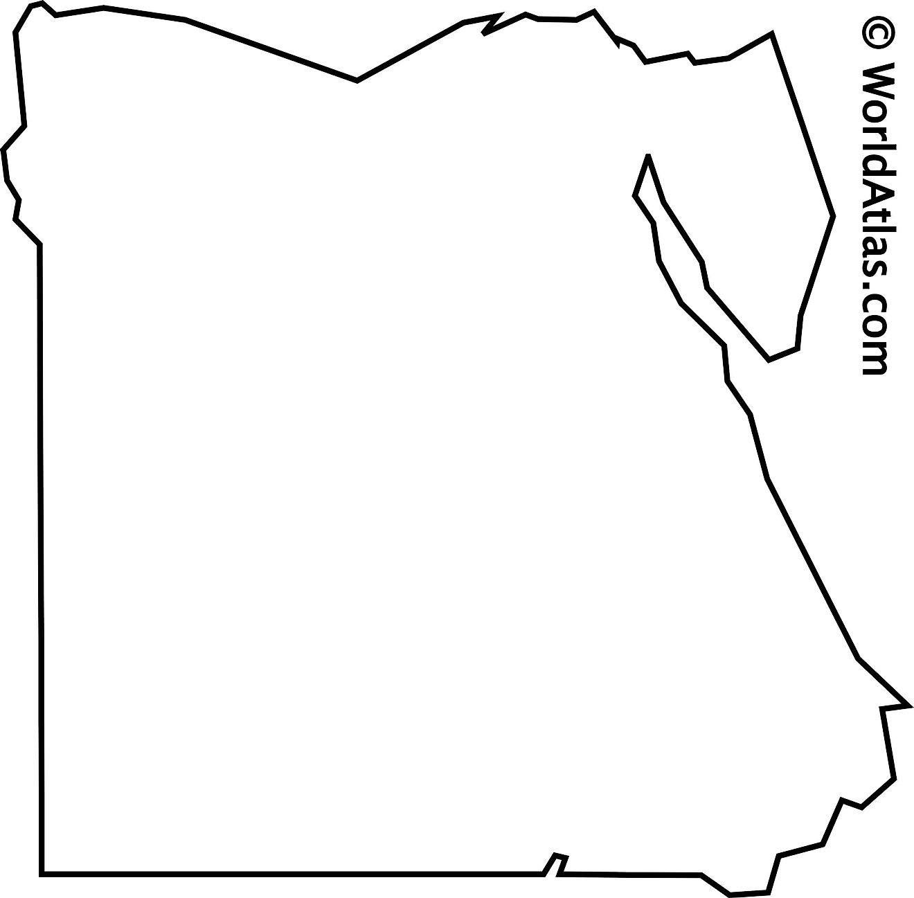 Blank Outline Map of Egypt