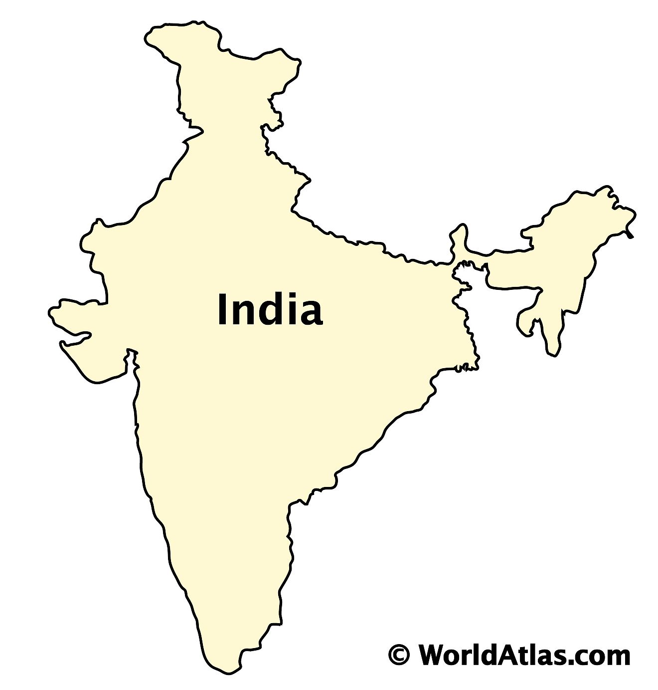 Outline Map of India