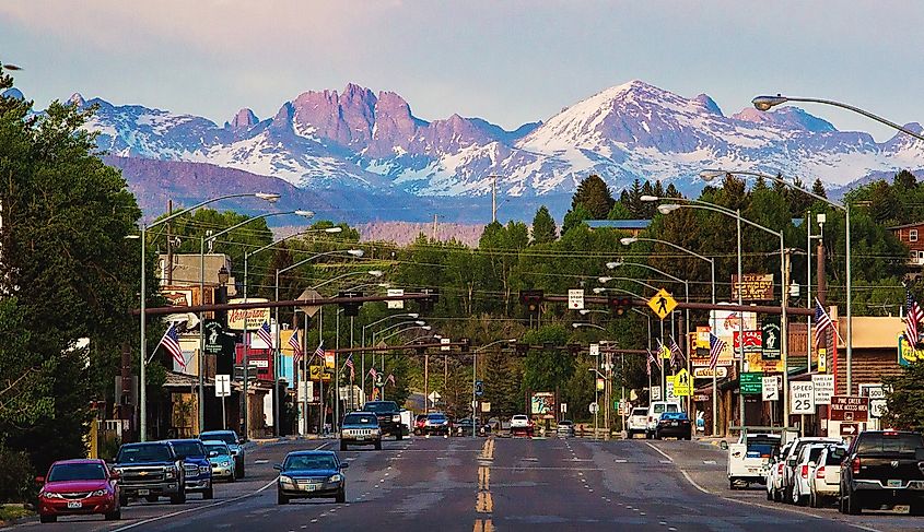 View of Pine Street in Pinedale, Wyoming.