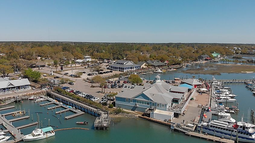 Panoramic aerial view of Georgetown, South Carolina.