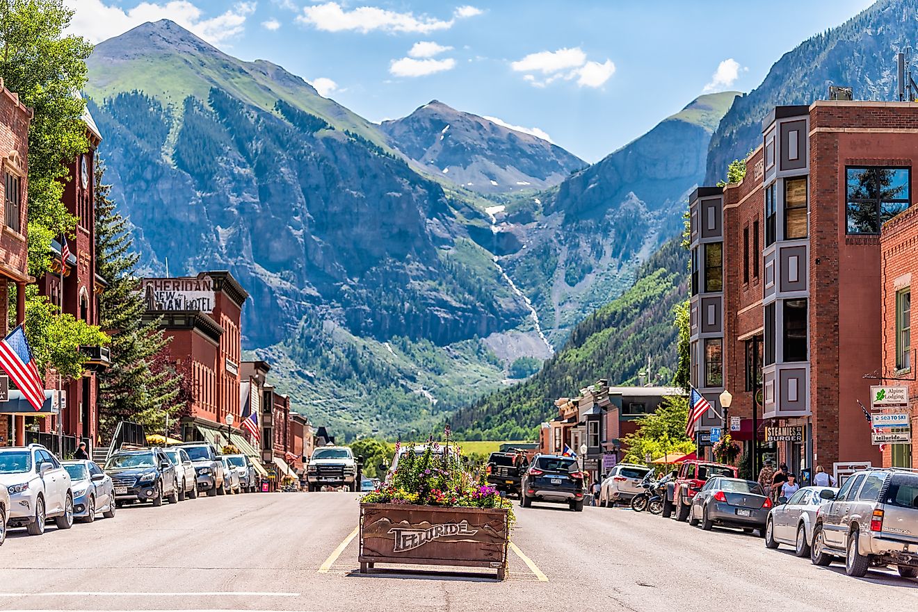 View of mountains from the town of Telluride in Colorado. Editorial credit: Kristi Blokhin / Shutterstock.com