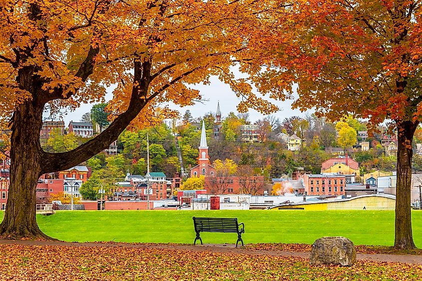 Grant Park view at autumn in Galena Town of Illinois.