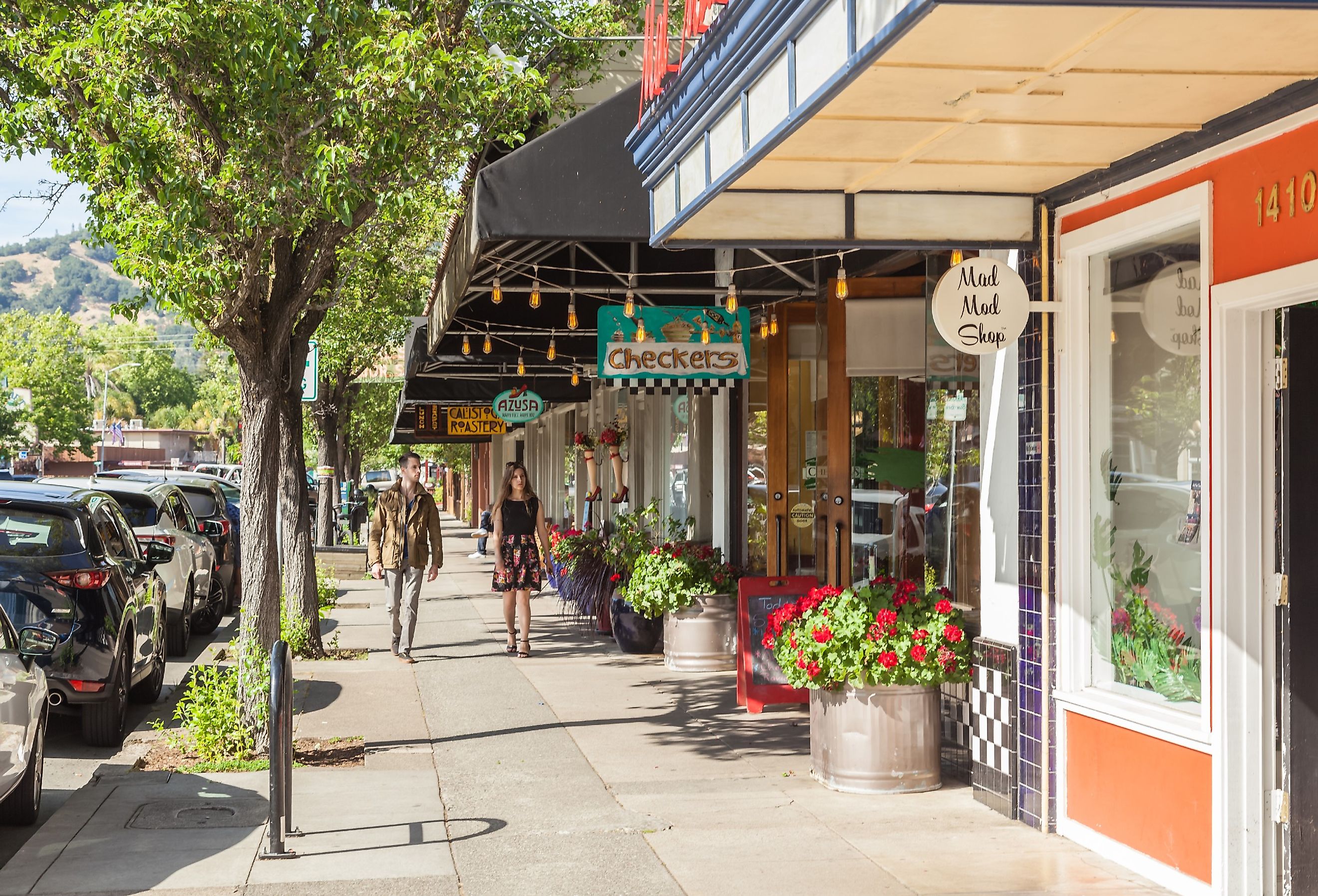 Historic downtown street of Calistoga, California in the Napa Valley. Image credit Dragan Jovanovic via Shutterstock