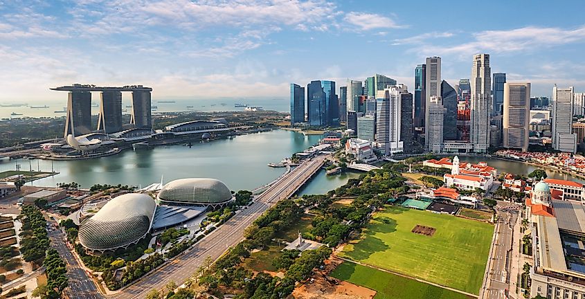 Aerial view of Singapore city at day