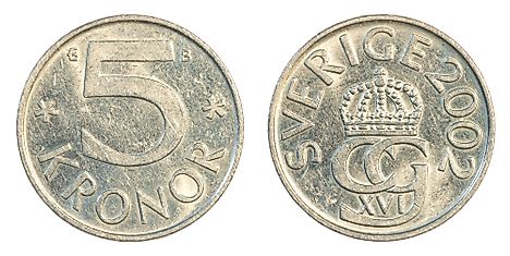 Swedish 5 kronor Coin