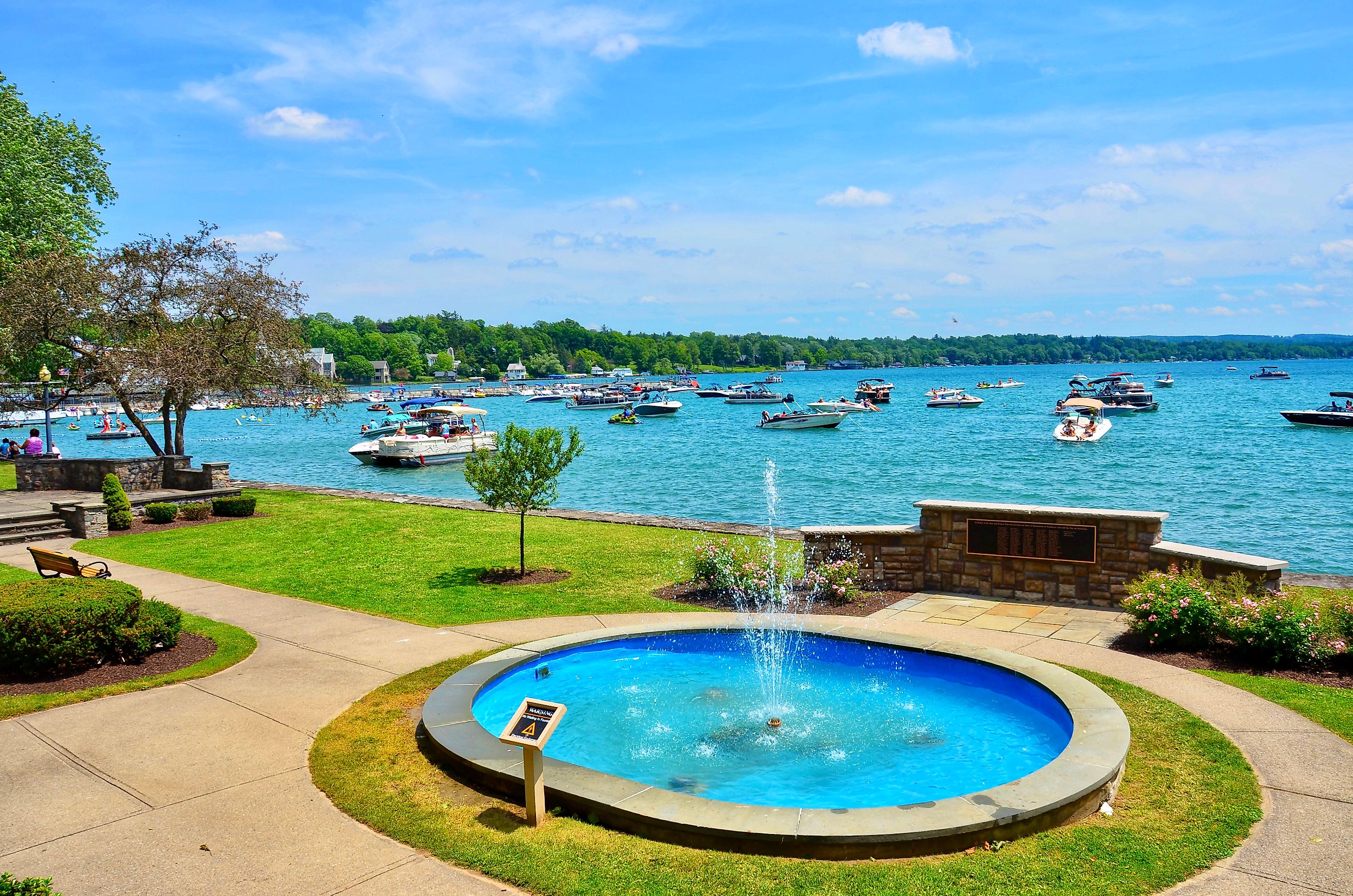 eautiful scenery on the Skaneateles Lake, one of the Finger Lakes in New York.