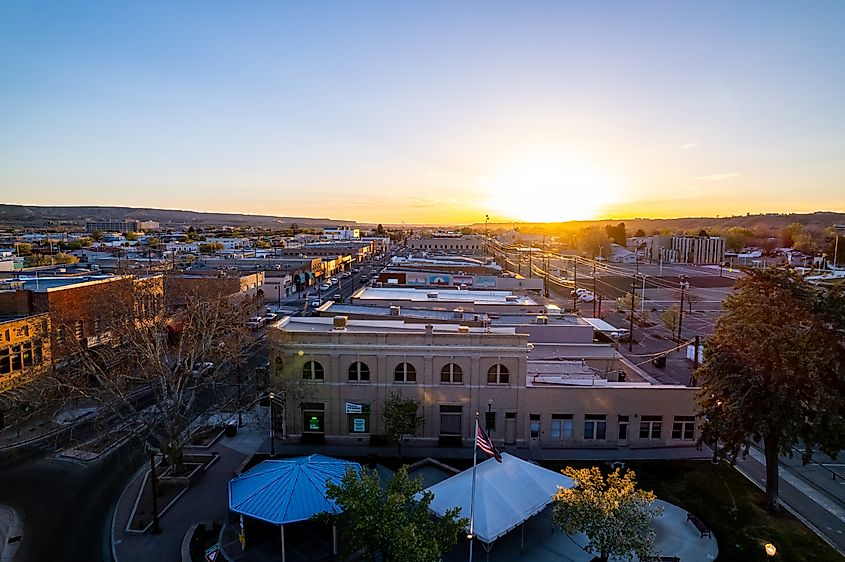 Sunset view of Farmington in New Mexico.