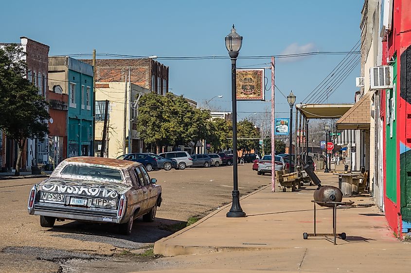 Downtown neighborhood in Clarksdale, Mississippi, known for blues musicians and civil rights activism