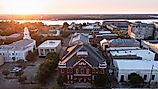 Sunset over historic downtown Natchez, Mississippi.