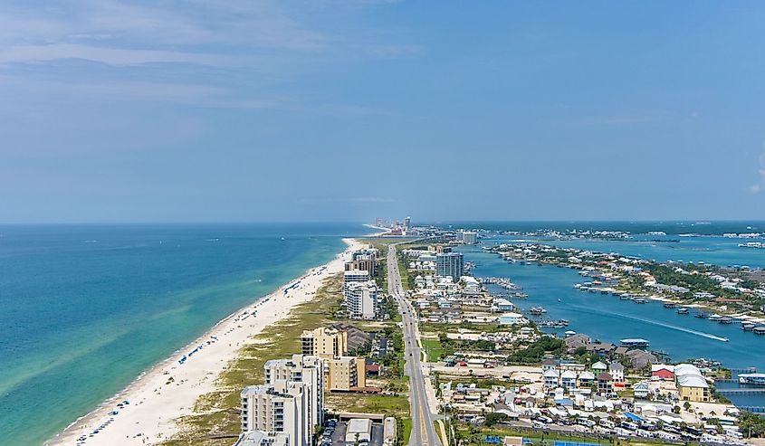 Aerial view of Ono Island, Alabama