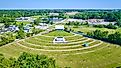 Aerial View of Historic Drive-In Theater in Huntington, Indiana.