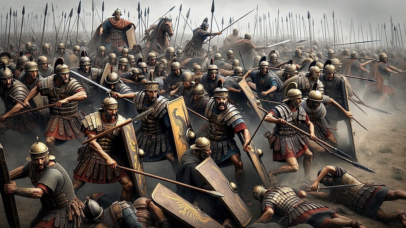 Roman Soldiers In Battle 