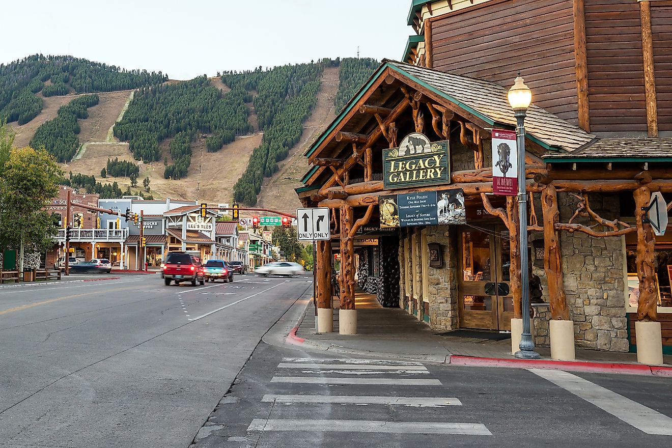 Businesses in downtown Jackson, Wyoming. Editorial credit: f11photo / Shutterstock.com