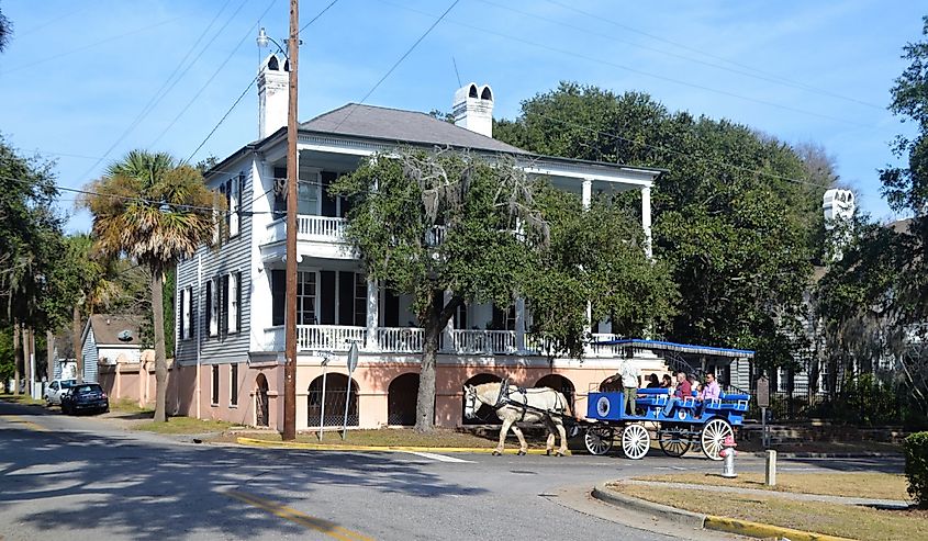 Beautiful antebellum house in Beaufort, South Carolina.