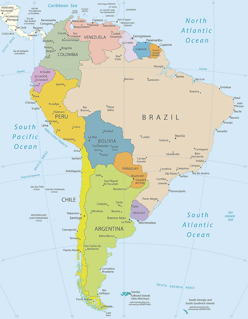 South America map