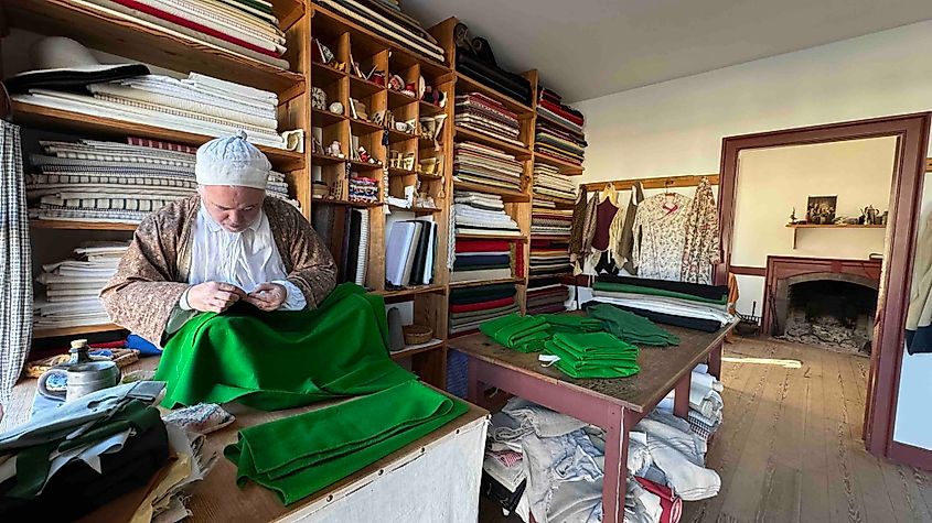 The Tailor authentically displays the skills of his trade in Colonia Williamsburg (Photo: Bryan Dearsley)