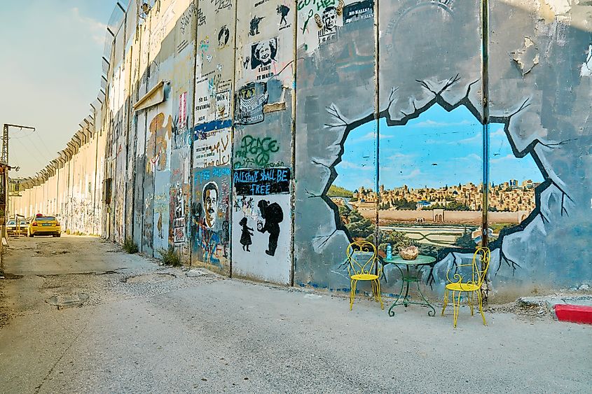 West Bank Barrier erected by Israel to separate the West Bank from Israel