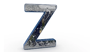 The Letter "Z" decorated in the features of Planet Earth.